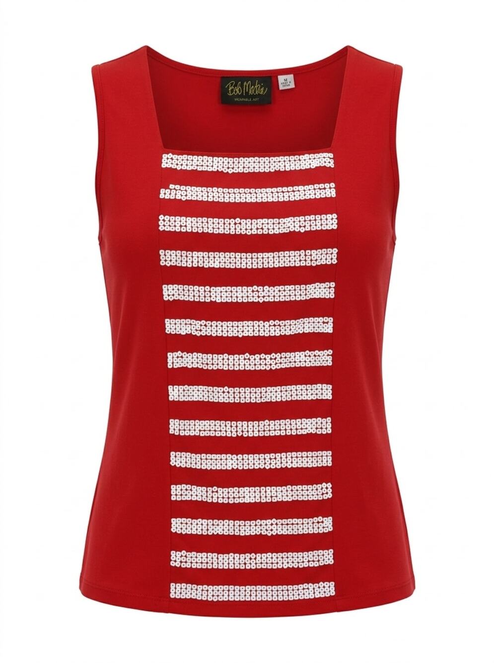 Bob Mackie Wearable Square Neck Knit Sleeveless Tank Top Women Size M